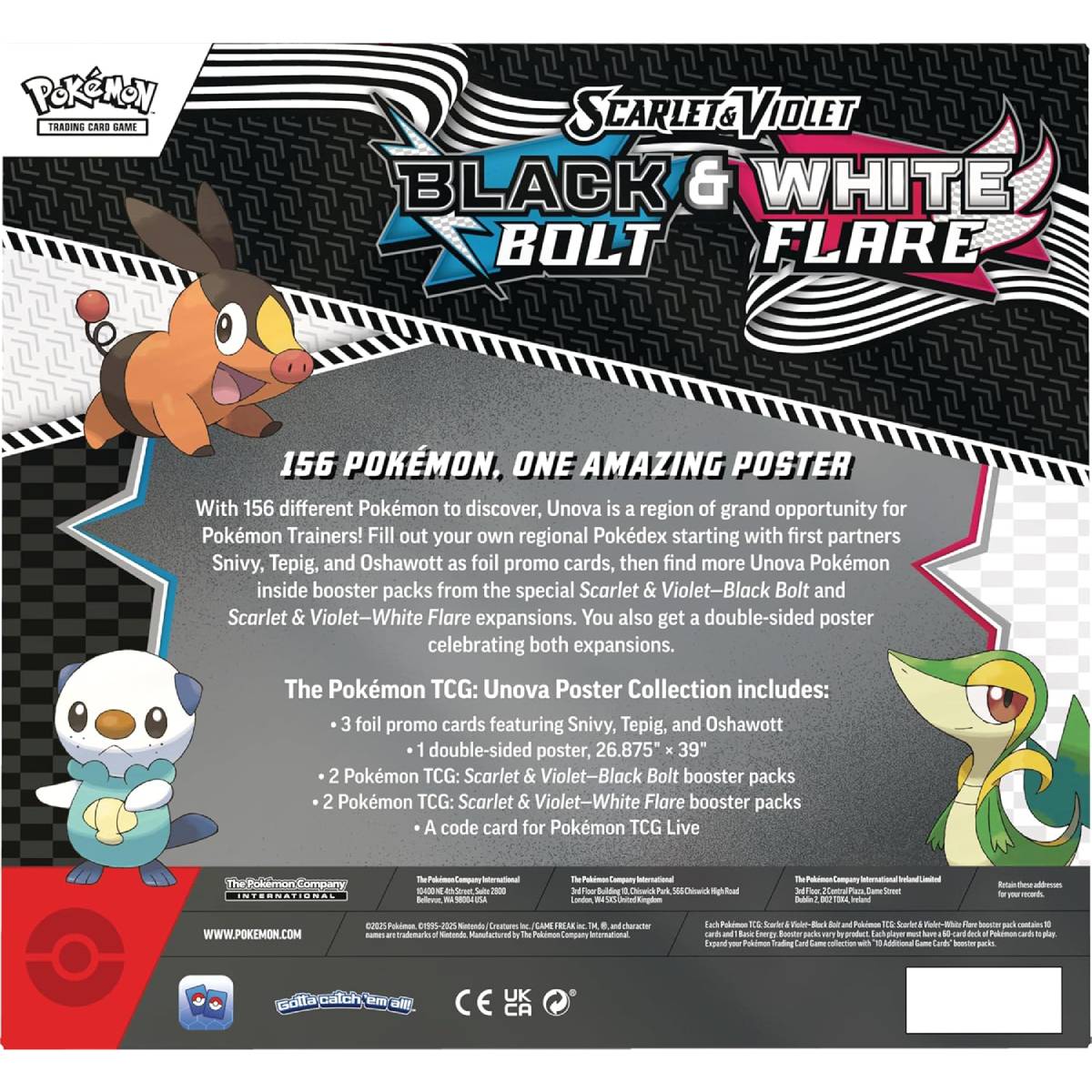 BLACK BOLT &amp; WHITE FLARE - UNOVA POSTER COLLECTION INGLÉS POKEMON COMPANY