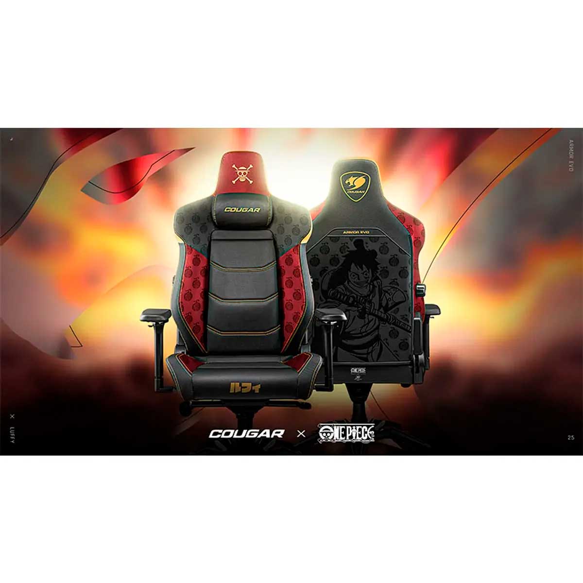 SILLA ARMOR EVO EDICION LUFFY - BLACK COUGAR