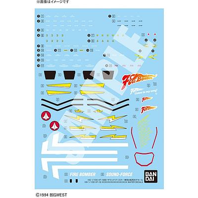 WATER DECAL HG 1/100 VF-19 CUSTOM FIRE VALKYRIE WITH SOUND BOOSTER BANDAI HOBBY
