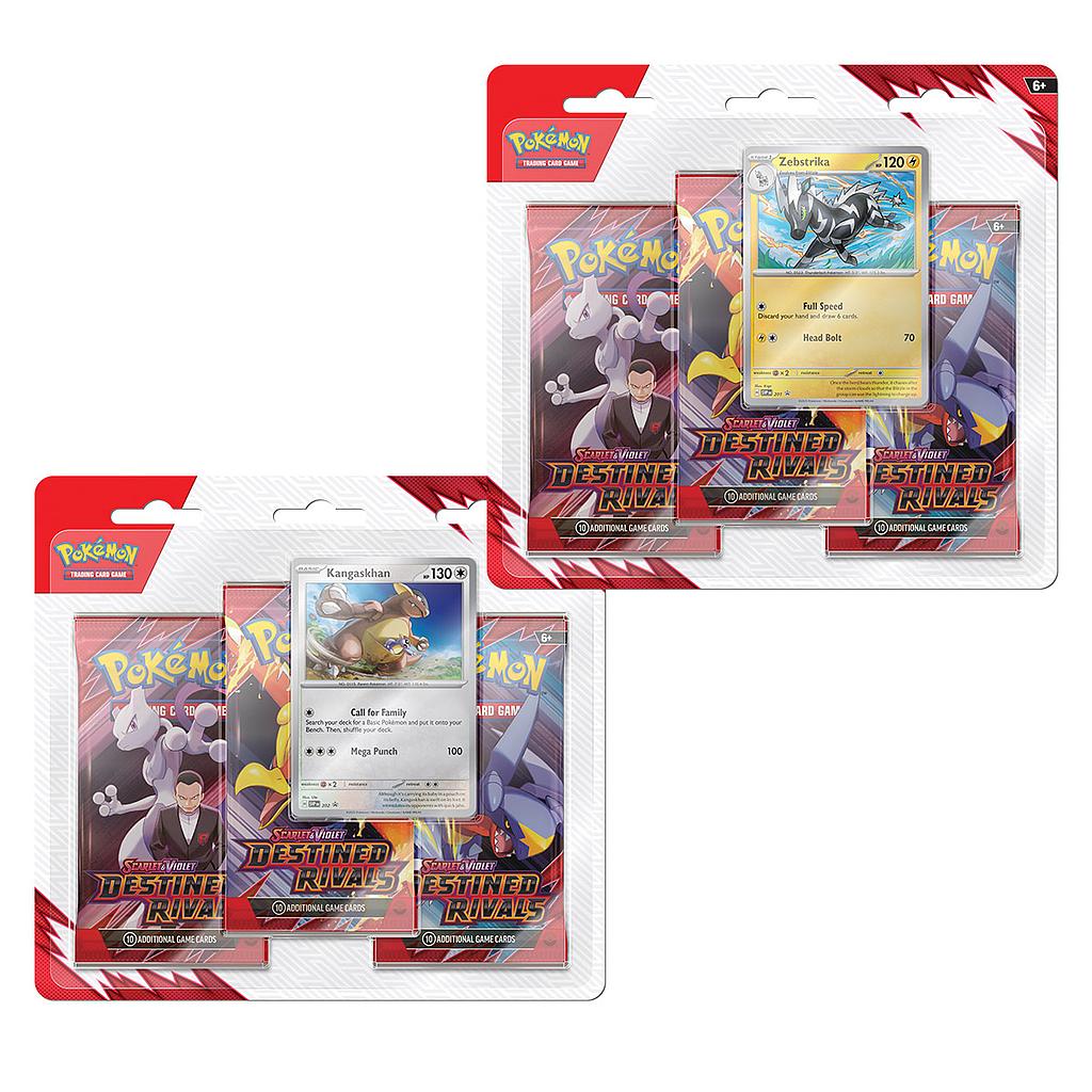 POKEMON TCG SCARLET &amp; VIOLET - DESTINED RIVALS 3- PACK BLISTER ENGLISH POKEMON COMPANY
