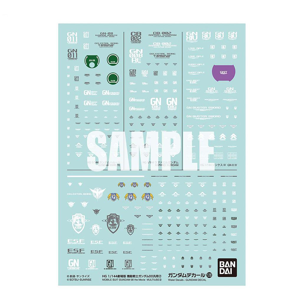 DECALS GUNDAM 128 MOBILE SUIT GUNDAM 00 THE MOVIE MULTIUSE ? BANDAI HOBBY