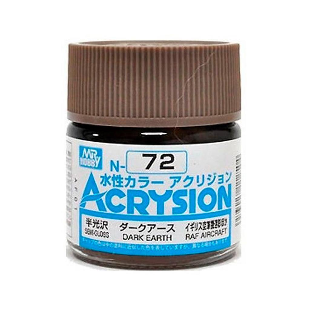 PINTURA N72 ACRYSION COLOR DARK EARTH MR. HOBBY