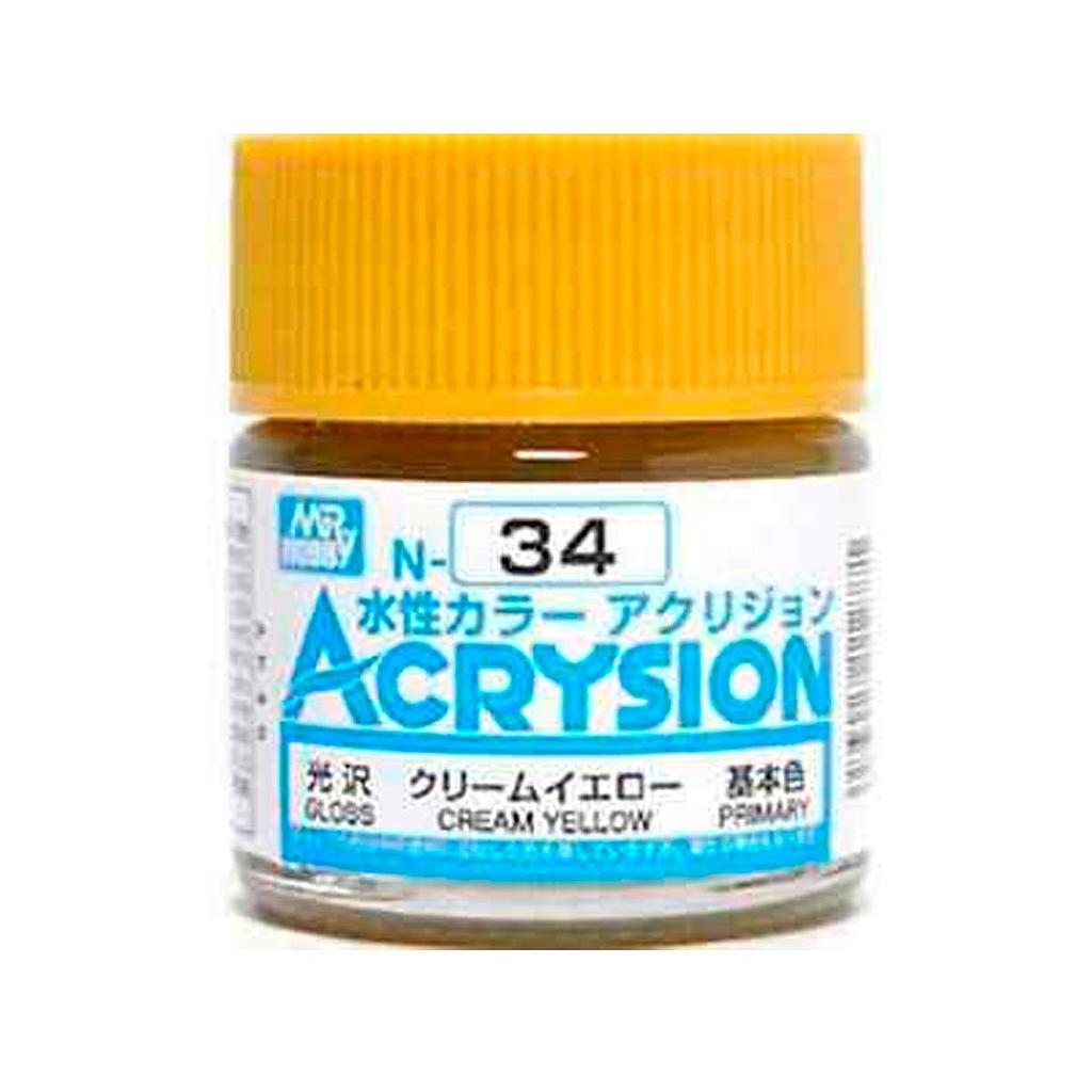 PINTURA N34 ACRYSION COLOR CREAM YELLOW MR. HOBBY