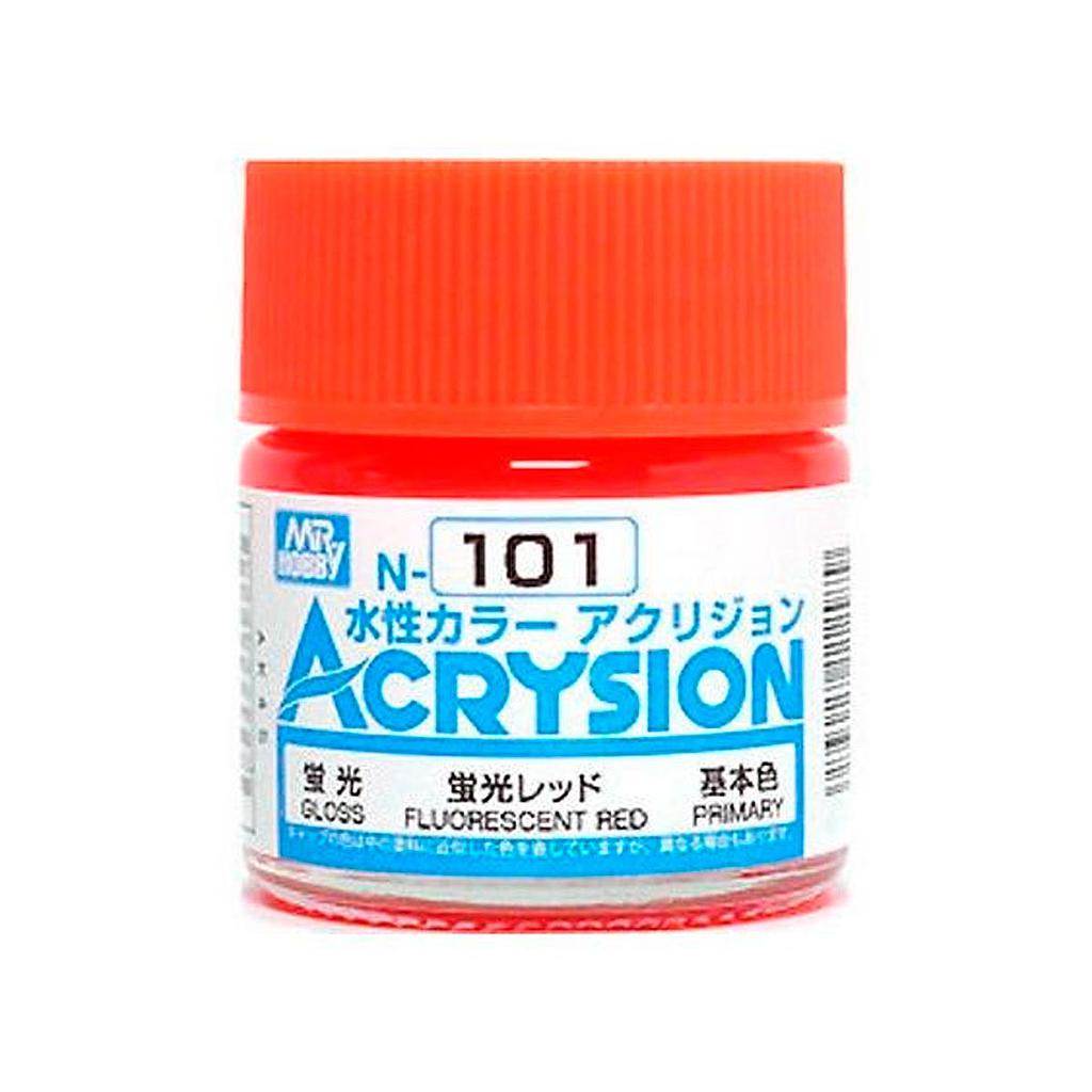 PINTURA N101 ACRYSION COLOR FLUORESCENT RED MR. HOBBY